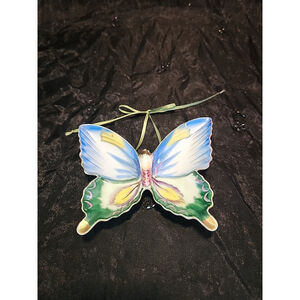 Butterfly Trinket Dish Wall Hanging Ceramic Porcelain Japan Vintage